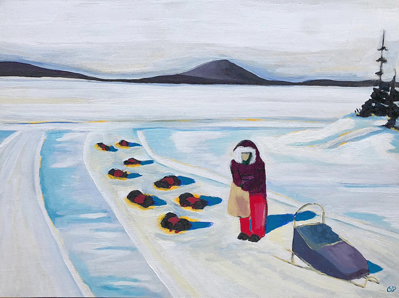 NEW - Michelle and her dogs - 9" x 12" - $500